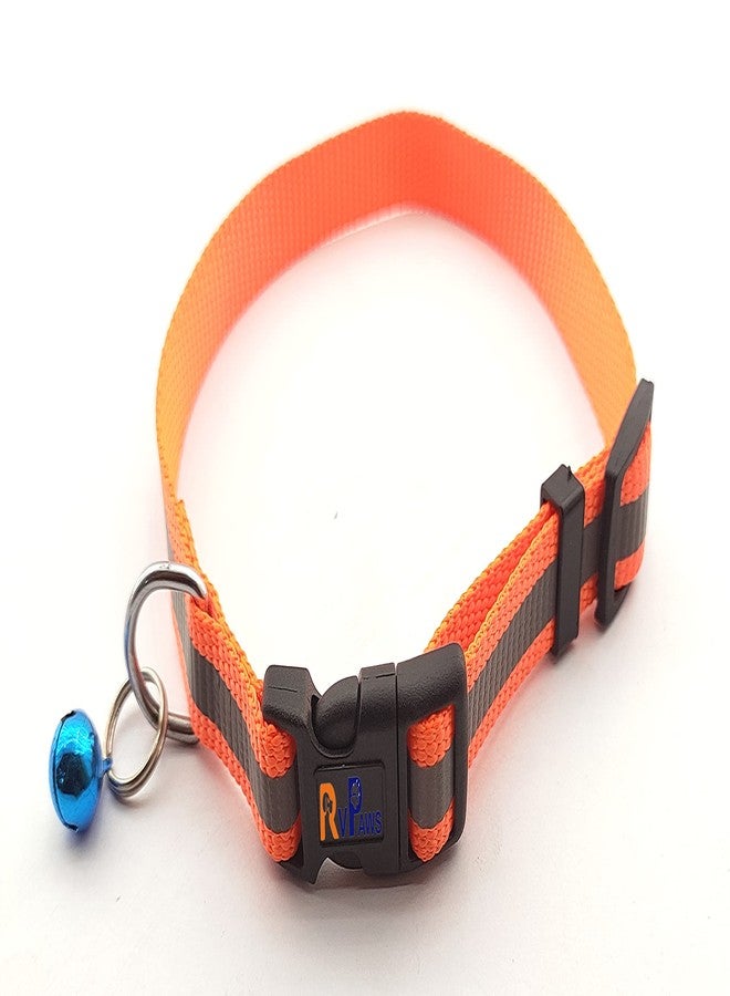 Pups&Pets Reflective Nylon Neck Belt and Leash with Bell Set Ideal for All Small Breed Dogs and Puppies - Orange - Image 5